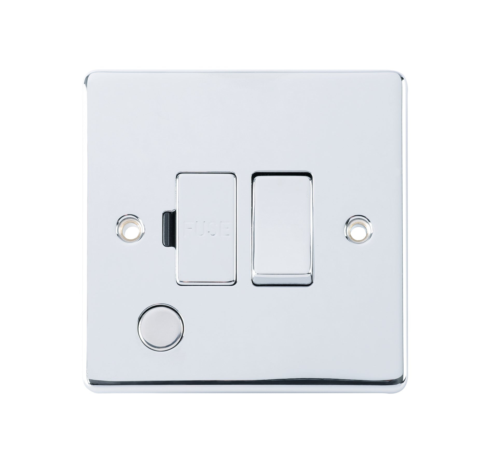 D-FS13DPF-PCM 13A Switched Fused Spur c/w Flex Outlet Metal Insert Polished Chrome